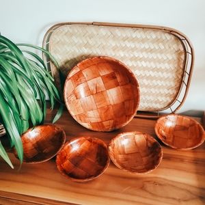 Vintage wooden bowl set